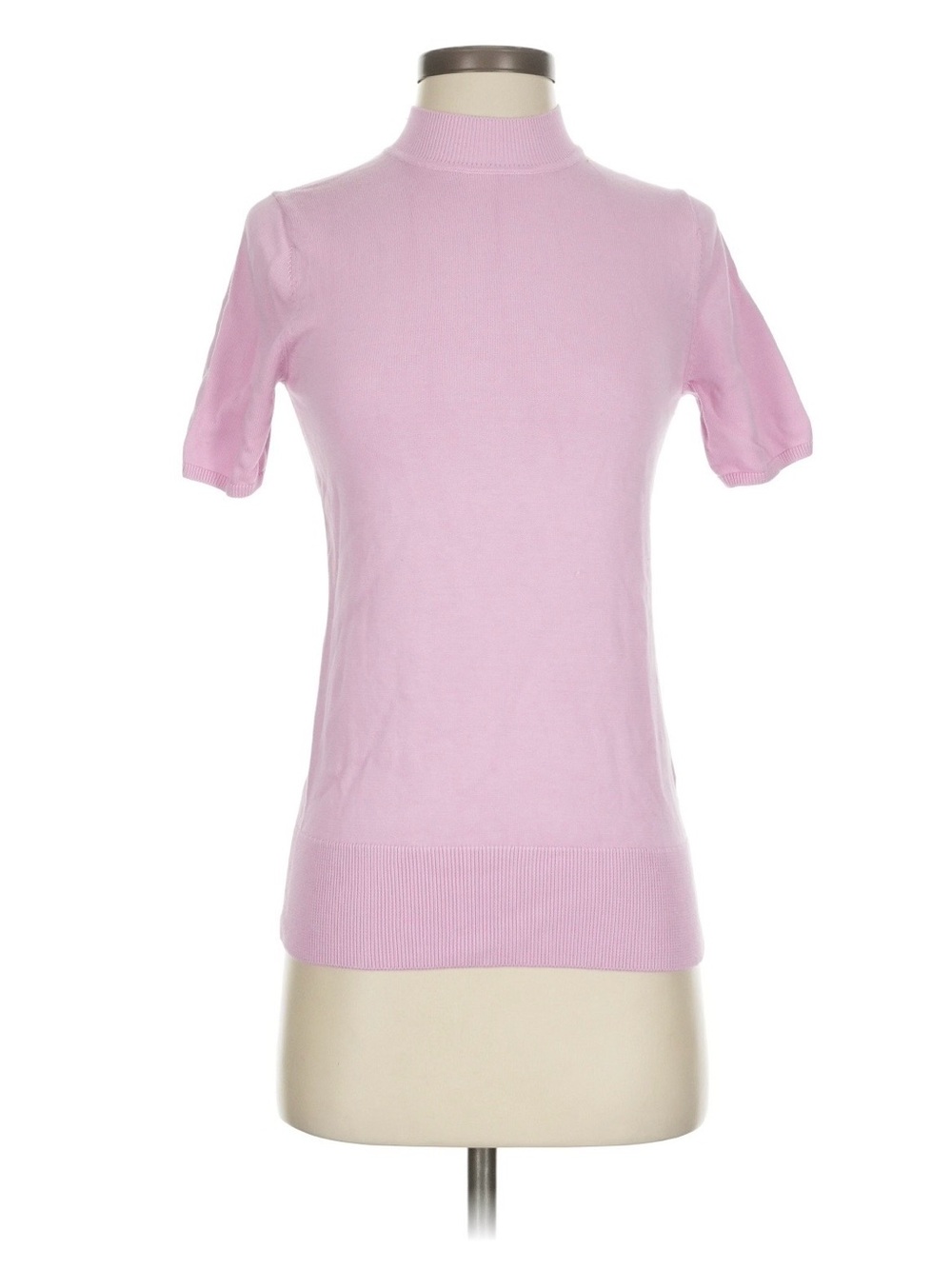 MM Lafleur Light Pink Short-Sleeve Mock Neck Top